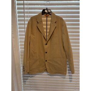 The Territory Ahead Mens Khaki Tan Blazer Jacket Size L Cotton Blend